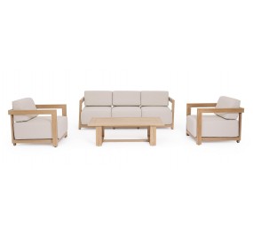 Salon Bizzotto Theseus aluminium effet teck