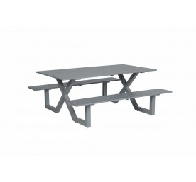 Table Picnic en aluminium gris acier
